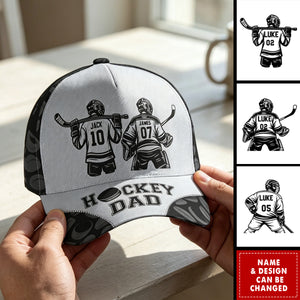 Father's Day Gifts, Hockey Dad, Grandpa - Personalized Cap