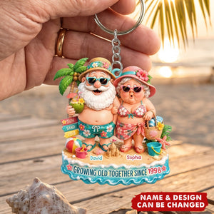 Growing Old Together, Personalized Custom Keychain, Gift For Couples