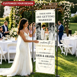 Custom Photo Welcome Banner - Personalized Anniversary Wedding Gifts For Husband And Wife, Him And Her - Best Day Ever, Hands Down