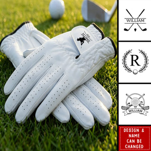 Personalized Initials Name Golf Glove - Gifts for Golfer, Dad, Husband, Golf Coach