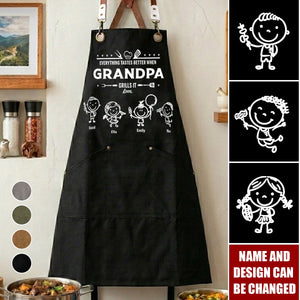 Father's Day Gift - Food Baked By Dad And Grandpa Tastes Even Better - Personalized Apron