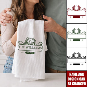 Custom Monogram New House Gift For Couple - Personalized Kitchen Towel