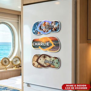 Summer Flip Flops - Cruise Door Signs Stateroom Family Vacation, Girls Trip - Personalized Magnet