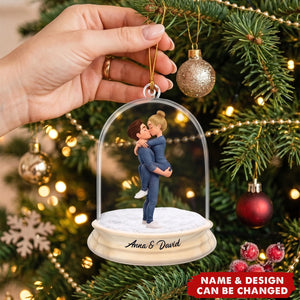 Wedding Anniversary Couple Acrylic Ornament – Personalized Name Anniversary Keepsake Decor