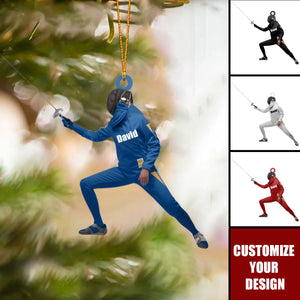 Christmas Fencer Ornament - Great Gift For Fencer Lover