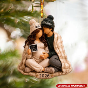 Personalized Pregnancy Christmas Acrylic Ornament - Baby 2026 Keepsake
