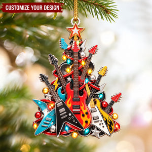 Rock Music Tree Ornament - Guitarist Christmas Gift