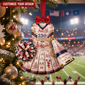 Personalized USA 250th Anniversary Acrylic Ornament - Custom Cheerleader Christmas Ornament