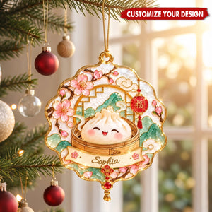 Custom Dumpling Acryic Christmas Ornament - Kids Christmas Gift