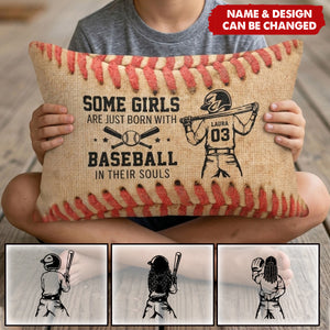 Some Boys Are Just Born With Baseball In Their Souls - Personalized Pillow Cover