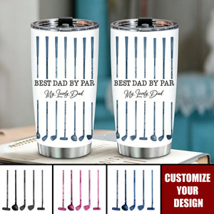 Best Dad By Par Custom Name Golf Dad Father's Day Gift For Dad, Husband - Personalized Tumbler