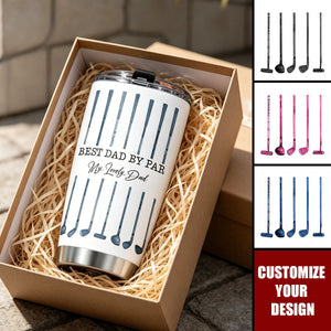Best Dad By Par Custom Name Golf Dad Father's Day Gift For Dad, Husband - Personalized Tumbler