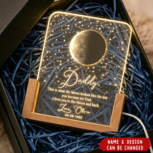 Father's Day Gifts, Custom Moon Phase By Date Gift For Dad Father's Day Keepsake - Personalized Night Light