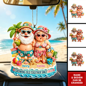 Growing Old Together, Personalized Custom Car Hanger, Gift For Couples