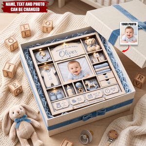 Custom Photo Baby Birth - Personalized Baby Wooden Block