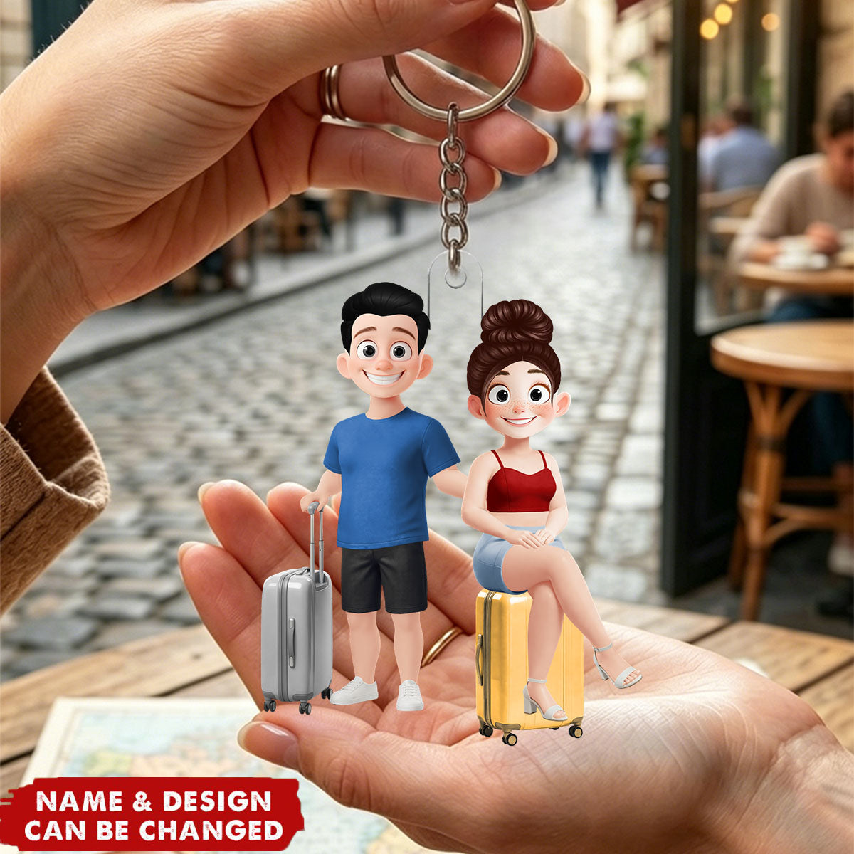 The Adventures Of Travel Lovers - Personalized Acrylic Keychain - Gift for Travelers