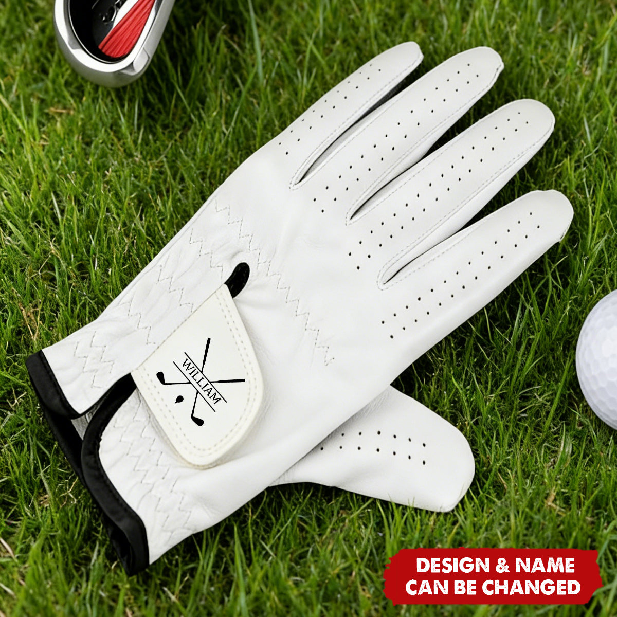 Personalized Initials Name Golf Glove - Gifts for Golfer, Dad, Husband, Golf Coach