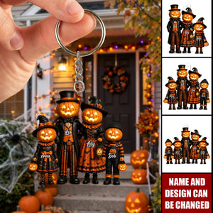 Halloween Jack-o'-lantern Family  - Personalized Acrylic Keychain
