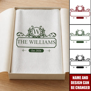 Custom Monogram New House Gift For Couple - Personalized Kitchen Towel