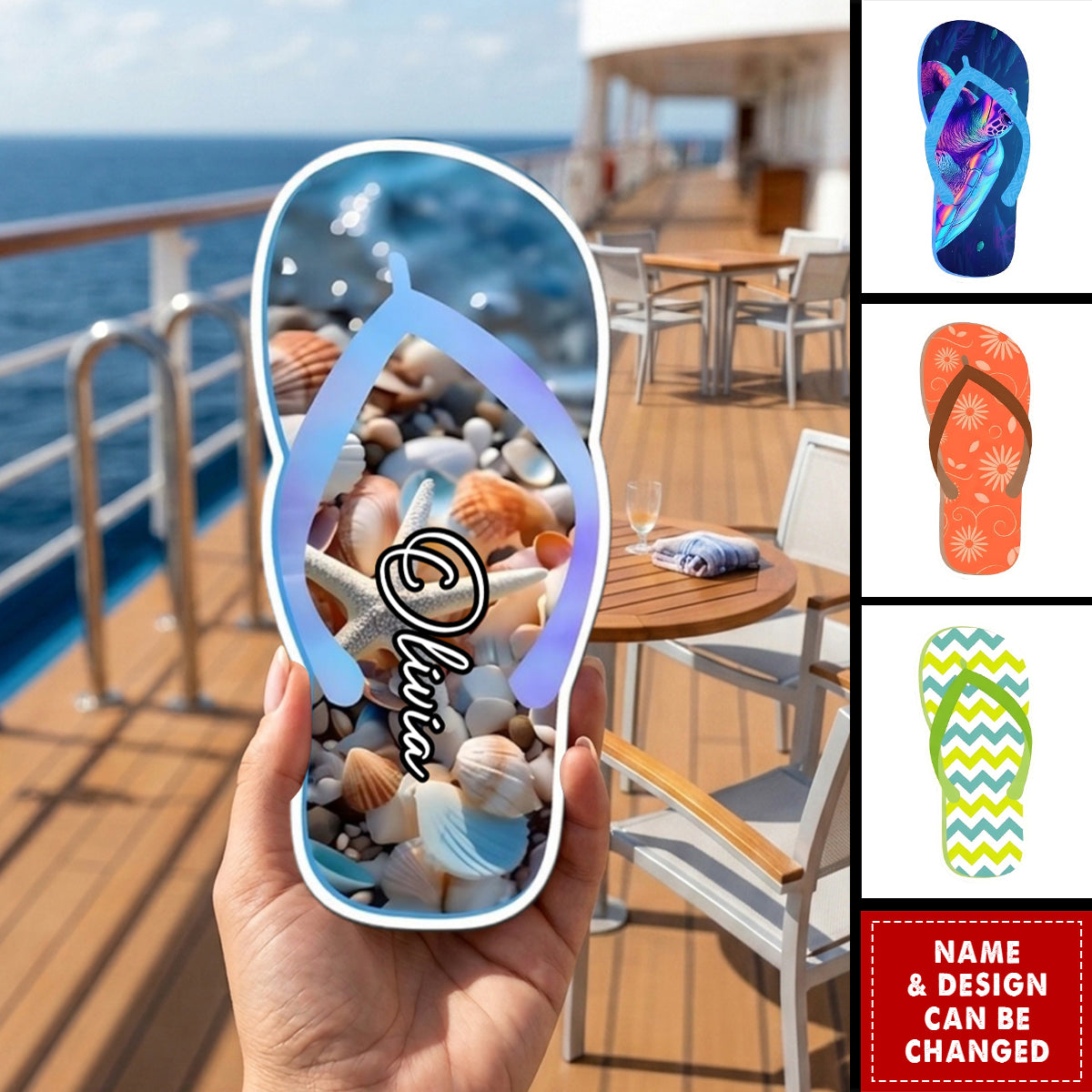 Summer Flip Flops - Cruise Door Signs Stateroom Family Vacation, Girls Trip - Personalized Magnet