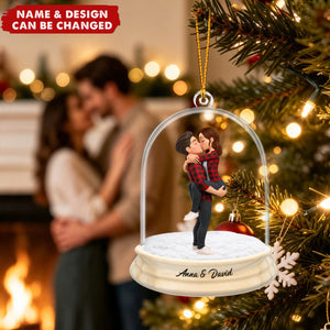 Wedding Anniversary Couple Acrylic Ornament – Personalized Name Anniversary Keepsake Decor