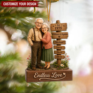 Custom Acrylic Ornament - Personalized Family Name Sign, Anniversary Christmas Gifts