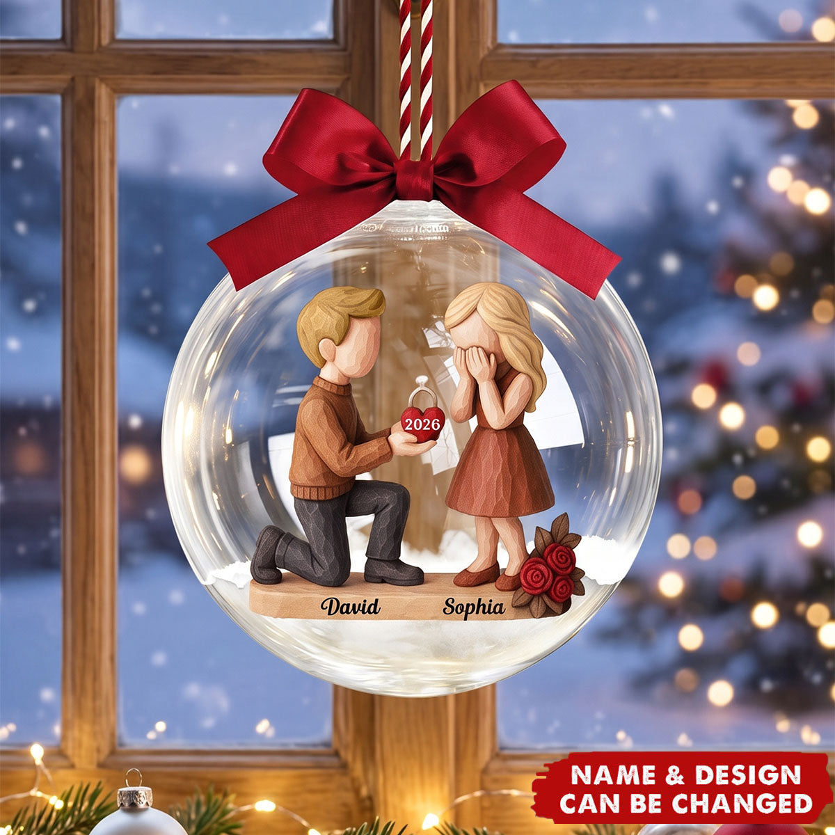 Personalized Couple Marriage Proposal Acrylic Ornament