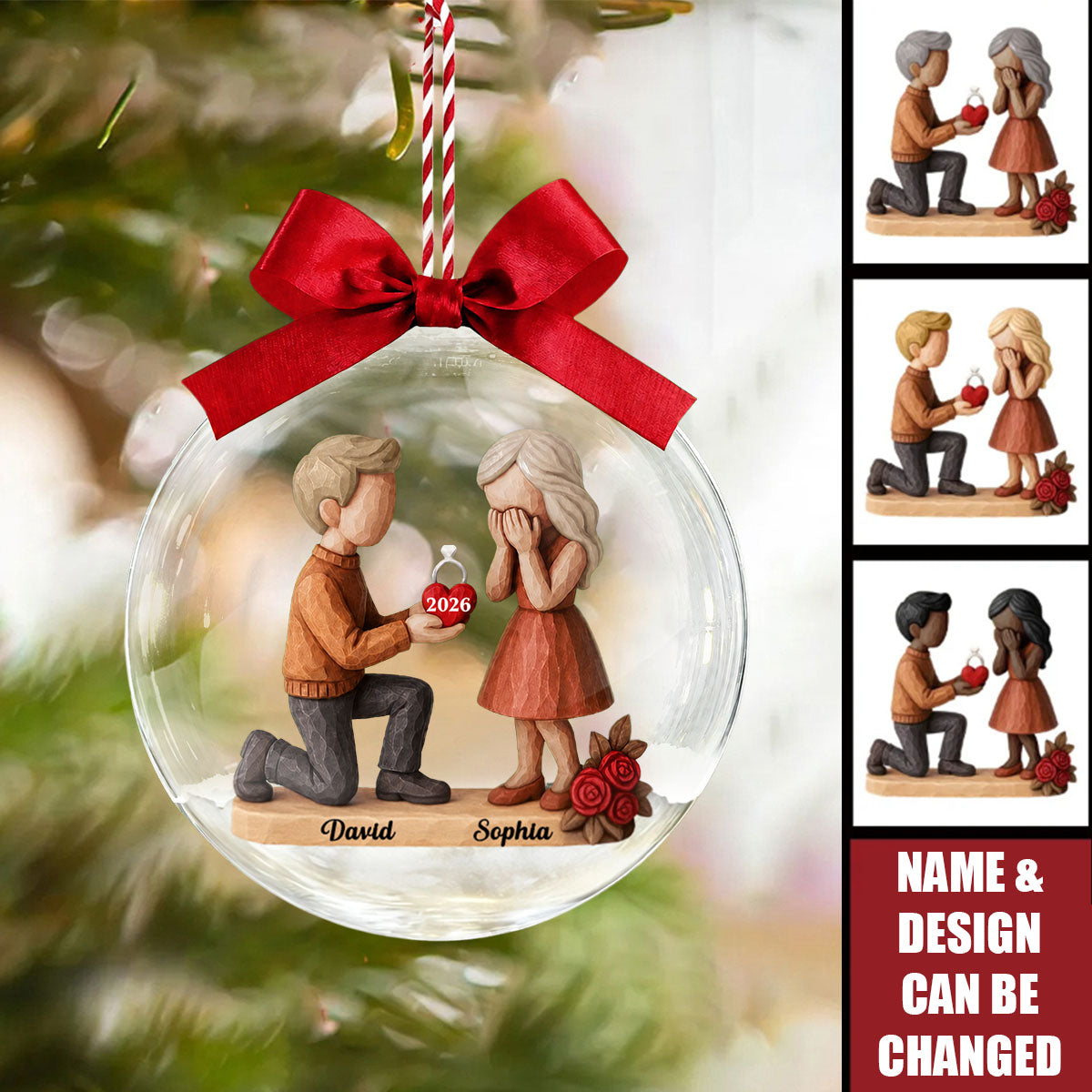 Personalized Couple Marriage Proposal Acrylic Ornament