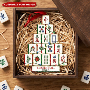 Personalized Mahjong Christmas Ornament - Mahjong Player Gift