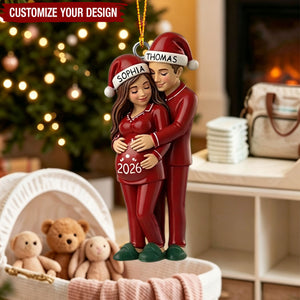 See You In 2026 - Personalized Pregnant Couple Christmas Ornament