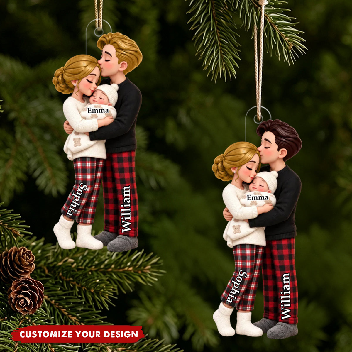 New Chapter First Christmas As Family Of Three - Christmas Tree Keepsake For New Parents