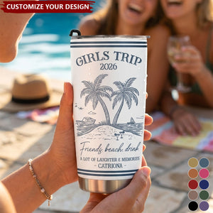 Girls Trip Summer Time - Personalized Tumbler
