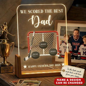 Father's Day Gift For Hockey Dad,We Scored The Best Dad-Daddy Personalized Night Light