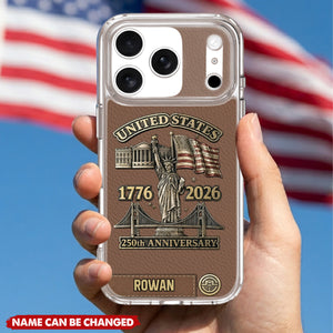 United States 250th Anniversary, Personalized Clear Phone Case, Gift For Patriots