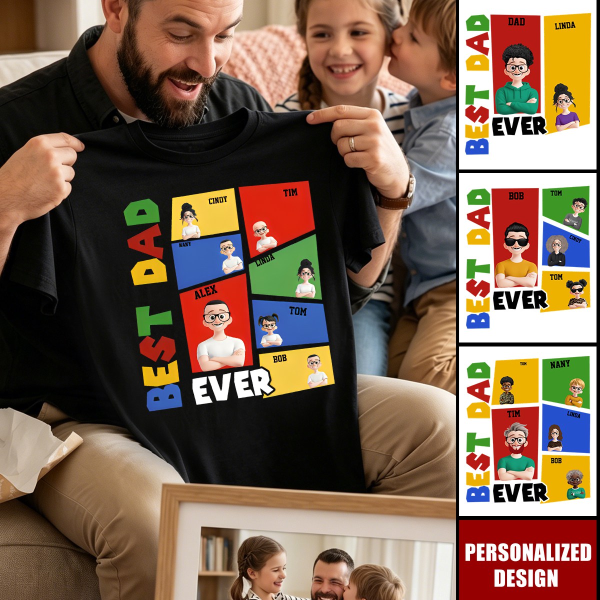 Father's Day Gifts, Best Dad Ever Arcade Theme - Personalized Shirt