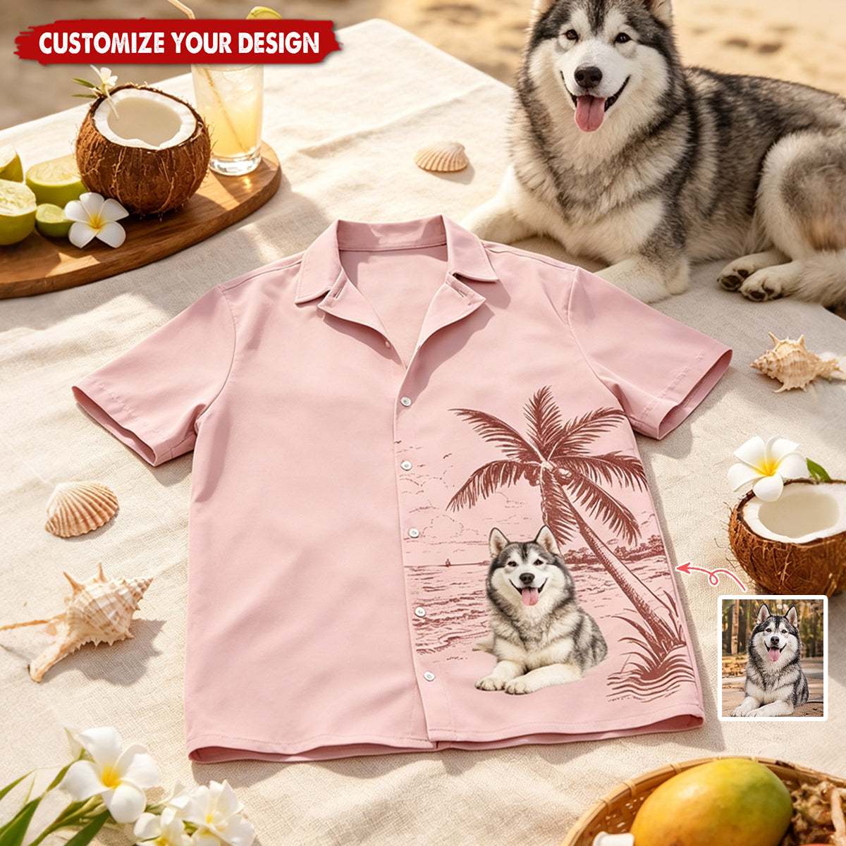 Custom Photo Unisex Tropical Hawaiian Aloha Shirt - Personalized Summer Vacation And Travel Gifts For Dog Cat Lovers, Dog Dad And Mom, Cat Owners - Paradise Is Here